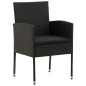 vidaXL 3-tlg. Garten-Essgruppe Poly Rattan Schwarz vidaXL 3-tlg. Garten-Essgruppe Poly Rattan Schwarz