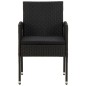 vidaXL 3-tlg. Garten-Essgruppe Poly Rattan Schwarz vidaXL 3-tlg. Garten-Essgruppe Poly Rattan Schwarz