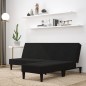 vidaXL Schlafsofa 2-Sitzer mit Hocker Schwarz Mikrofasergewebe vidaXL Schlafsofa 2-Sitzer mit Hocker Schwarz Mikrofasergewebe
