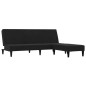 vidaXL Schlafsofa 2-Sitzer mit Hocker Schwarz Mikrofasergewebe vidaXL Schlafsofa 2-Sitzer mit Hocker Schwarz Mikrofasergewebe