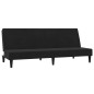 vidaXL Schlafsofa 2-Sitzer mit Hocker Schwarz Mikrofasergewebe vidaXL Schlafsofa 2-Sitzer mit Hocker Schwarz Mikrofasergewebe