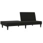 vidaXL Schlafsofa 2-Sitzer mit Hocker Schwarz Mikrofasergewebe vidaXL Schlafsofa 2-Sitzer mit Hocker Schwarz Mikrofasergewebe