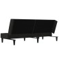 vidaXL Schlafsofa 2-Sitzer mit Hocker Schwarz Mikrofasergewebe vidaXL Schlafsofa 2-Sitzer mit Hocker Schwarz Mikrofasergewebe