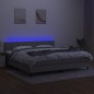 vidaXL Boxspringbett mit Matratze & LED Hellgrau 200x200 cm Stoff vidaXL Boxspringbett mit Matratze & LED Hellgrau 200x200 cm Stoff