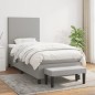 vidaXL Boxspringbett mit Matratze Hellgrau 90x200 cm Stoff vidaXL Boxspringbett mit Matratze Hellgrau 90x200 cm Stoff