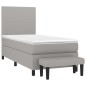 vidaXL Boxspringbett mit Matratze Hellgrau 90x200 cm Stoff vidaXL Boxspringbett mit Matratze Hellgrau 90x200 cm Stoff