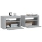 vidaXL Nachttische 2 Stk. mit LEDs Grau Sonoma 60x35x40 cm vidaXL Nachttische 2 Stk. mit LEDs Grau Sonoma 60x35x40 cm