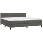 vidaXL Boxspringbett mit Matratze & LED Dunkelgrau 200x200 cm Samt vidaXL Boxspringbett mit Matratze & LED Dunkelgrau 200x200 cm Samt