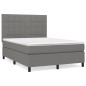 vidaXL Boxspringbett mit Matratze Dunkelgrau 140x200 cm Stoff vidaXL Boxspringbett mit Matratze Dunkelgrau 140x200 cm Stoff