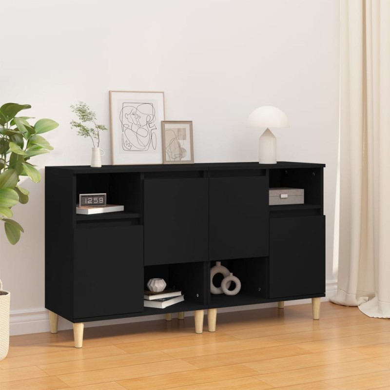 vidaXL Sideboards 2 Stk. Schwarz 60x35x70 cm Holzwerkstoff vidaXL Sideboards 2 Stk. Schwarz 60x35x70 cm Holzwerkstoff