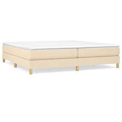 vidaXL Boxspringbett mit Matratze Creme 200x200 cm Stoff