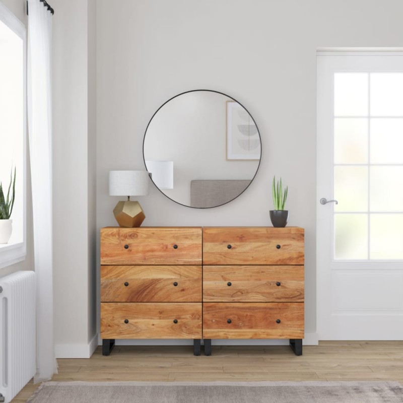 vidaXL Sideboards 2 Stk. 60x33x75 cm Massivholz Akazie vidaXL Sideboards 2 Stk. 60x33x75 cm Massivholz Akazie