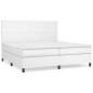 vidaXL Boxspringbett mit Matratze Weiß 200x200 cm Kunstleder vidaXL Boxspringbett mit Matratze Weiß 200x200 cm Kunstleder