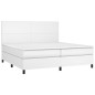 vidaXL Boxspringbett mit Matratze Weiß 200x200 cm Kunstleder vidaXL Boxspringbett mit Matratze Weiß 200x200 cm Kunstleder