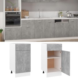 vidaXL Schubunterschrank Betongrau 40x46x81,5 cm Holzwerkstoff