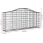 vidaXL Gabionen mit Hochbogen 50 Stk. 200x30x80/100cm Verzinktes Eisen vidaXL Gabionen mit Hochbogen 50 Stk. 200x30x80/100cm Verzinktes Eisen