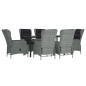 vidaXL 7-tlg. Garten-Essgruppe Hellgrau Poly Rattan vidaXL 7-tlg. Garten-Essgruppe Hellgrau Poly Rattan