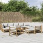 vidaXL 12-tlg. Garten-Lounge-Set mit Hellgrauen Kissen Bambus vidaXL 12-tlg. Garten-Lounge-Set mit Hellgrauen Kissen Bambus