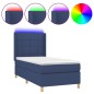 vidaXL Boxspringbett mit Matratze & LED Blau 90x190 cm Stoff vidaXL Boxspringbett mit Matratze & LED Blau 90x190 cm Stoff