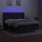 vidaXL Boxspringbett mit Matratze & LED Schwarz 160x200 cm Stoff vidaXL Boxspringbett mit Matratze & LED Schwarz 160x200 cm Stoff