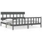 vidaXL Massivholzbett mit Kopfteil Grau 200x200 cm vidaXL Massivholzbett mit Kopfteil Grau 200x200 cm