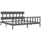 vidaXL Massivholzbett mit Kopfteil Grau 200x200 cm vidaXL Massivholzbett mit Kopfteil Grau 200x200 cm