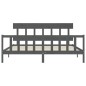vidaXL Massivholzbett mit Kopfteil Grau 200x200 cm vidaXL Massivholzbett mit Kopfteil Grau 200x200 cm