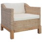 2-tlg. Sofagarnitur mit Kissen Natur Rattan 2-tlg. Sofagarnitur mit Kissen Natur Rattan