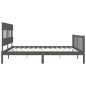 vidaXL Massivholzbett mit Kopfteil Grau 200x200 cm vidaXL Massivholzbett mit Kopfteil Grau 200x200 cm