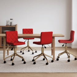 vidaXL Esszimmerstühle 4 Stk. Drehbar Weinrot Samt