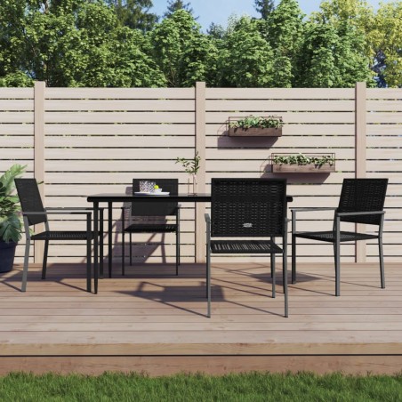 vidaXL 5-tlg. Garten-Essgruppe Poly Rattan und Stahl