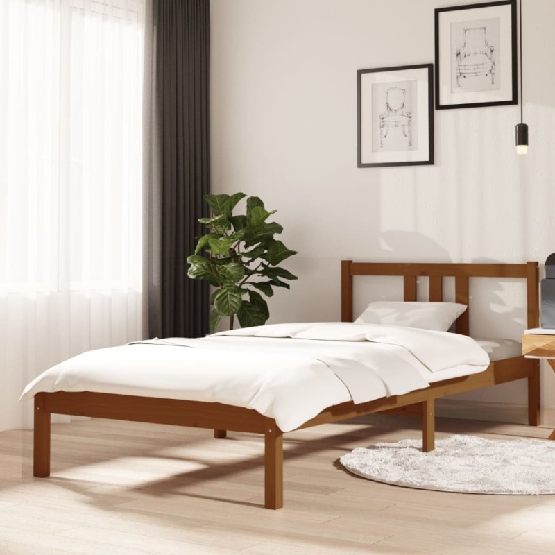 vidaXL Massivholzbett Honigbraun 90x200 cm vidaXL Massivholzbett Honigbraun 90x200 cm