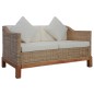 2-tlg. Sofagarnitur mit Kissen Natur Rattan 2-tlg. Sofagarnitur mit Kissen Natur Rattan