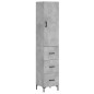 vidaXL Highboard Betongrau 34,5x34x180 cm Holzwerkstoff vidaXL Highboard Betongrau 34,5x34x180 cm Holzwerkstoff