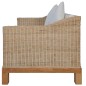 2-tlg. Sofagarnitur mit Kissen Natur Rattan 2-tlg. Sofagarnitur mit Kissen Natur Rattan