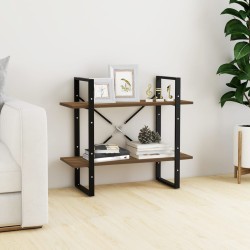 vidaXL Bücherregal 2 Fächer Braun Eiche 80x30x70 cm Holzwerkstoff