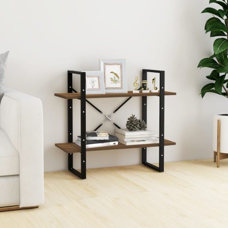 vidaXL Bücherregal 2 Fächer Braun Eiche 80x30x70 cm Holzwerkstoff