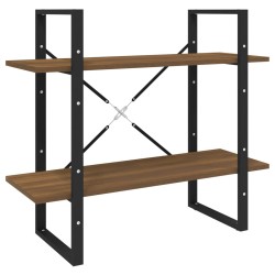 vidaXL Bücherregal 2 Fächer Braun Eiche 80x30x70 cm Holzwerkstoff