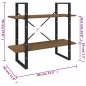 vidaXL Bücherregal 2 Fächer Braun Eiche 80x30x70 cm Holzwerkstoff vidaXL Bücherregal 2 Fächer Braun Eiche 80x30x70 cm Holzwerkstoff