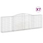 vidaXL Gabionen mit Hochbogen 7 Stk. 400x30x120/140cm Verzinktes Eisen vidaXL Gabionen mit Hochbogen 7 Stk. 400x30x120/140cm Verzinktes Eisen