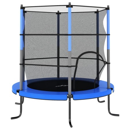 vidaXL Trampolin mit Sicherheitsnetz Rund 140x160 cm Blau