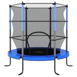 vidaXL Trampolin mit Sicherheitsnetz Rund 140x160 cm Blau