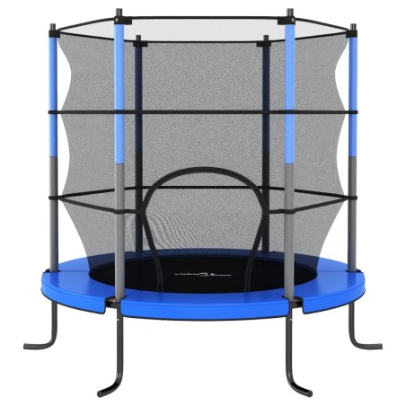 vidaXL Trampolin mit Sicherheitsnetz Rund 140x160 cm Blau