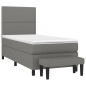 vidaXL Boxspringbett mit Matratze Dunkelgrau 100x200 cm Stoff vidaXL Boxspringbett mit Matratze Dunkelgrau 100x200 cm Stoff