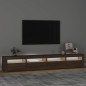 vidaXL TV-Schrank mit LED-Leuchten Braun Eichen-Optik 240x35x40 cm vidaXL TV-Schrank mit LED-Leuchten Braun Eichen-Optik 240x35x40 cm