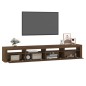 vidaXL TV-Schrank mit LED-Leuchten Braun Eichen-Optik 240x35x40 cm vidaXL TV-Schrank mit LED-Leuchten Braun Eichen-Optik 240x35x40 cm