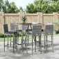 vidaXL 7-tlg. Gartenbar-Set mit Kissen Grau Poly Rattan vidaXL 7-tlg. Gartenbar-Set mit Kissen Grau Poly Rattan