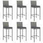 vidaXL 7-tlg. Gartenbar-Set mit Kissen Grau Poly Rattan vidaXL 7-tlg. Gartenbar-Set mit Kissen Grau Poly Rattan