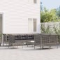 vidaXL 11-tlg. Garten-Lounge-Set mit Kissen Grau Poly Rattan vidaXL 11-tlg. Garten-Lounge-Set mit Kissen Grau Poly Rattan