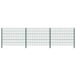Zaunfeld mit Pfosten Eisen 5,1 x 1,2 m Grün